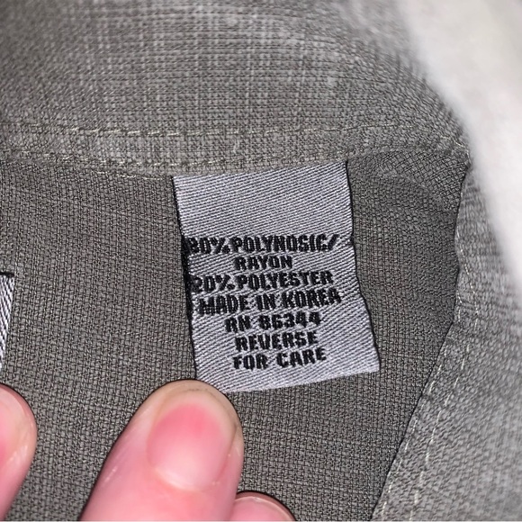 Maxini Collezione Vintage Moss Green Button Down Shirt with Collar - Picture 3 of 4